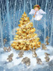 Angel with Christmas Tree Poster Print - MAKIKO