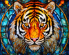 Tiger Stained Glass Poster Print - Stewart
