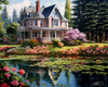 Pink Victorian Home Poster Print - Stewart