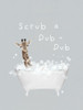 Scrub A Dub Giraffe Poster Print - Leah Straatsma