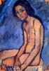 Seated Nude 1909 Poster Print - Amedeo Modigliani