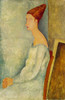 Portrait of Jeanne Hebuterne Side Profile 1918 Poster Print - Amedeo Modigliani