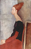 Portrait of Jeanne Hebuterne in Dark Clothes 1918 Poster Print - Amedeo Modigliani