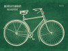 Blueprint Bicycle Flipped Green Poster Print - Sue Schlabach