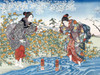 Japanese girls by Ide Tama River, 1847 Poster Print - Utagawa Kuniyoshi