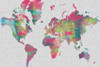 Impasto Map of the World Poster Print - Jennifer Goldberger