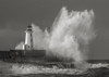 Lighthouse in raging Sea