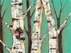 Birch Grove on Teal I Poster Print - Jade Reynolds