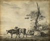 Pastoral Etching I Poster Print - Unknown