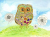 Owl and Flowers Poster Print - Ingrid Blixt