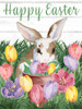 Floral Field Bunny I - Wood Poster Print - Paul Brent