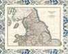 Bordered Map of England And Wales Poster Print - Johnston