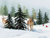 Winter Beauty with Reindeers Poster Print - Lanie Loreth