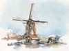 Windmill Watercolor II Poster Print - Ethan Harper