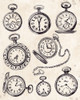 Pocket Watch Sketches I Poster Print - June Erica Vess