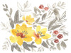 Golden Flower Composition I Poster Print - Jennifer Goldberger