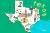 Illustrated State Maps Texas Poster Print - Carla Daly