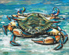 Blue Palette Crab I Poster Print - Carolee Vitaletti