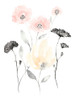 Blush and Black Wildflowers I Poster Print - Jennifer Goldberger