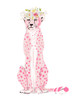 Pink Cheetah Wearing A Floral Crown Poster Print - Patricia Pinto