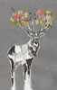Custom Deer and Flowers I Poster Print - Jennifer Goldberger