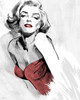 Marilyns Pose Red Dress Poster Print - Ellie Rahim