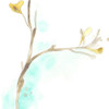 Teal and Ochre Ginko IV Poster Print - June Erica Vess