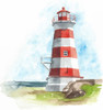 Watercolor Lighthouse I Poster Print - Naomi McCavitt