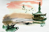China Landscape with Pagoda Poster Print - Item # VARTIARP17286