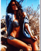 Genesis Rodriguez In Black And White Bikini With Denim Shirt Photo Print - Item # MVM56743
