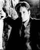 David Duchovny In Suit Leaning On Wall Black And White Photo Print