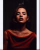 Melia Kreiling In Red Dress Smoking Photo Print