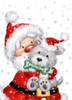 Santa and Dog Poster Print - MAKIKO