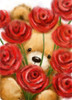Bear with Roses Poster Print - MAKIKO