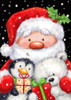 Santa, Penguin And Polar Bear Poster Print - MAKIKO