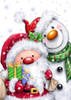 Santa and Snowman Poster Print - MAKIKO