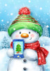 Snowman With Cellphone Poster Print - MAKIKO