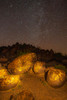 USA-Arizona-Painted Rock Petroglyph Site Illuminated rock petroglyphs and starry night sky Poster Print - Gallery Jaynes