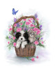 Dog and Cat in Flower Basket Poster Print - MAKIKO