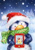 Penguin With Cellphone Poster Print - MAKIKO