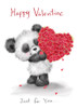 Panda with Heart Shaped Roses Poster Print - MAKIKO