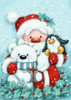 Santa, Robin and Polar Bear Poster Print - MAKIKO