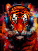 Tiger With Headphones animal Poster Print - Justyna Jaszke