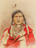 Portrait of an Indian Poster Print - Charles Marion Russell