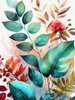 Watercolor leaves nature floral 5 Poster Print - Justyna Jaszke