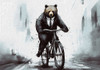 Bear on bike Poster Print - Andreas Magnusson