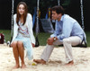 Amanda Bynes sitting on Swing Candid Photo Photo Print - Item # VARCEL683170