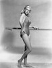 Jayne Mansfield Posed in One Piece Swimsuit and Black Headband with Right Hand on the Waist Photo Print - Item # VARCEL685383