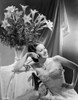 Maureen O'Hara Posed in White Gown Black and White Photo Print - Item # VARCEL686684