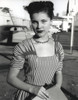 Debra Paget wearing a striped gown Photo Print - Item # VARCEL686797